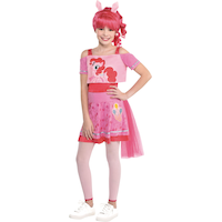 Kids' My Little PonyPinkie Pie Pink Dress with Wig & Tights Halloween Costume, Assorted Sizes Front_Flat