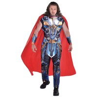 Costume Disney Marvel Thor, hommes, combinaison rouge/bleu avec cape, tailles variées