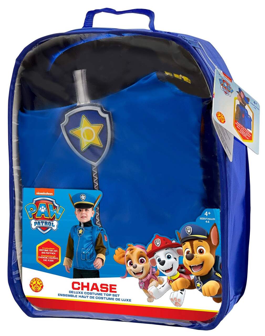 Kids' Nickelodeon PAW Patrol Chase Blue Outfit with Hat & Backpack  Halloween Costume, Assorted Sizes