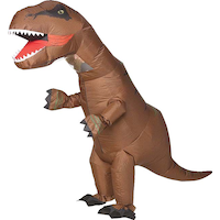 Adult Inflatable T-Rex Halloween Costume with Fan, One Size