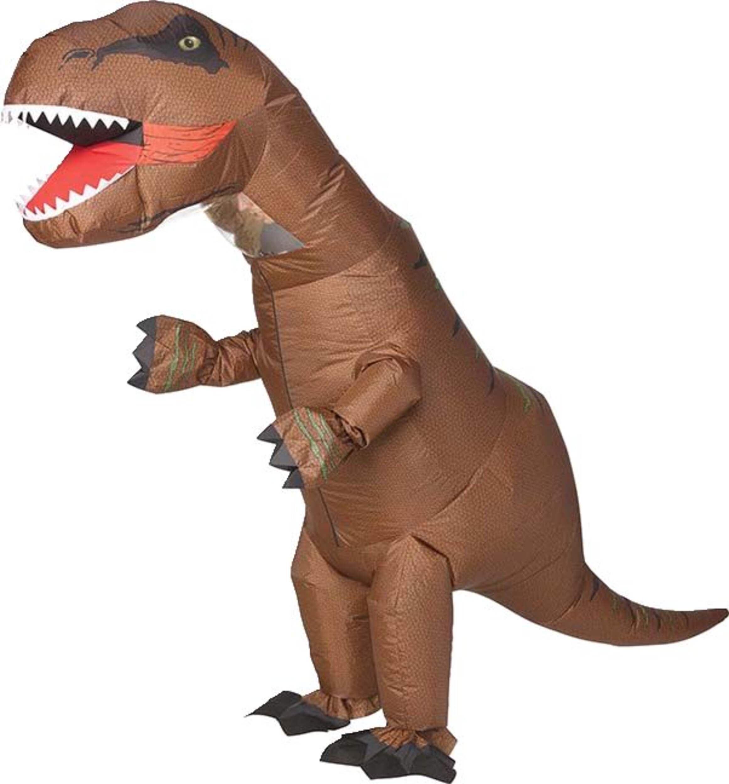 Adult Inflatable T-Rex Halloween Costume with Fan, One Size Front_Angled_Left