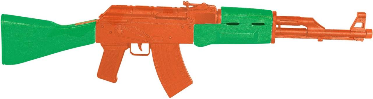 Jouet mitraillette AK47 avec effets sonores, vert/orange, 13 po, accessoire  de costume à porter pour l'Halloween
