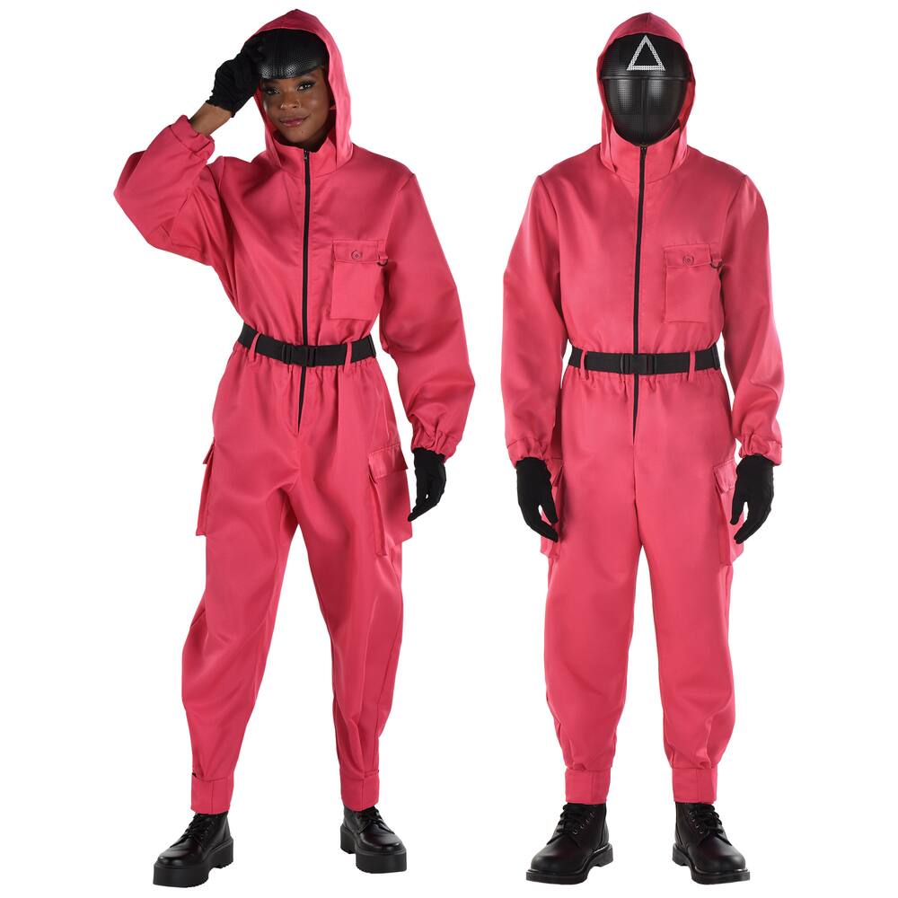 Adult Squid Game Guard Pink Jumpsuit With Mask Halloween Costume