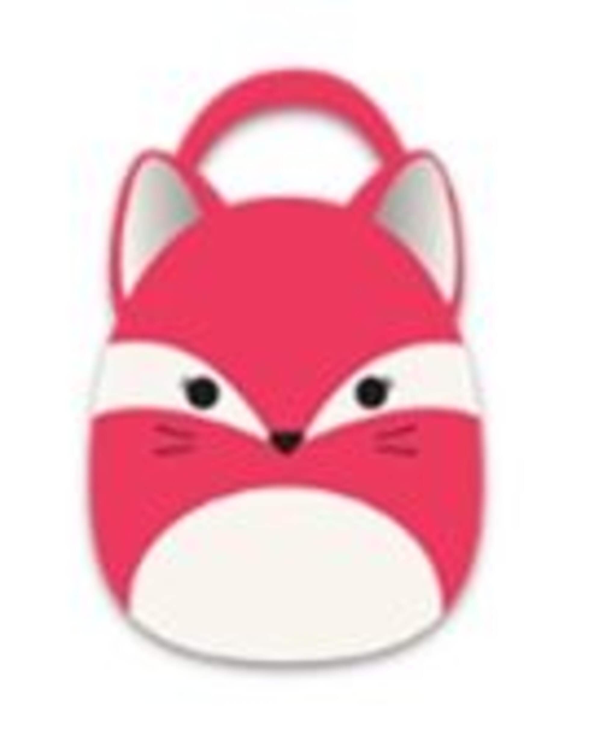 Squishmallow Fifi the Fox Treat Pail, Pink/White, 10-in, for Trick or Treating Front_Flat