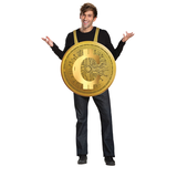 Cryptocurrency Foam Overlay Hanging Costume, Gold, One Size, Wearable for Halloween Front_Flat