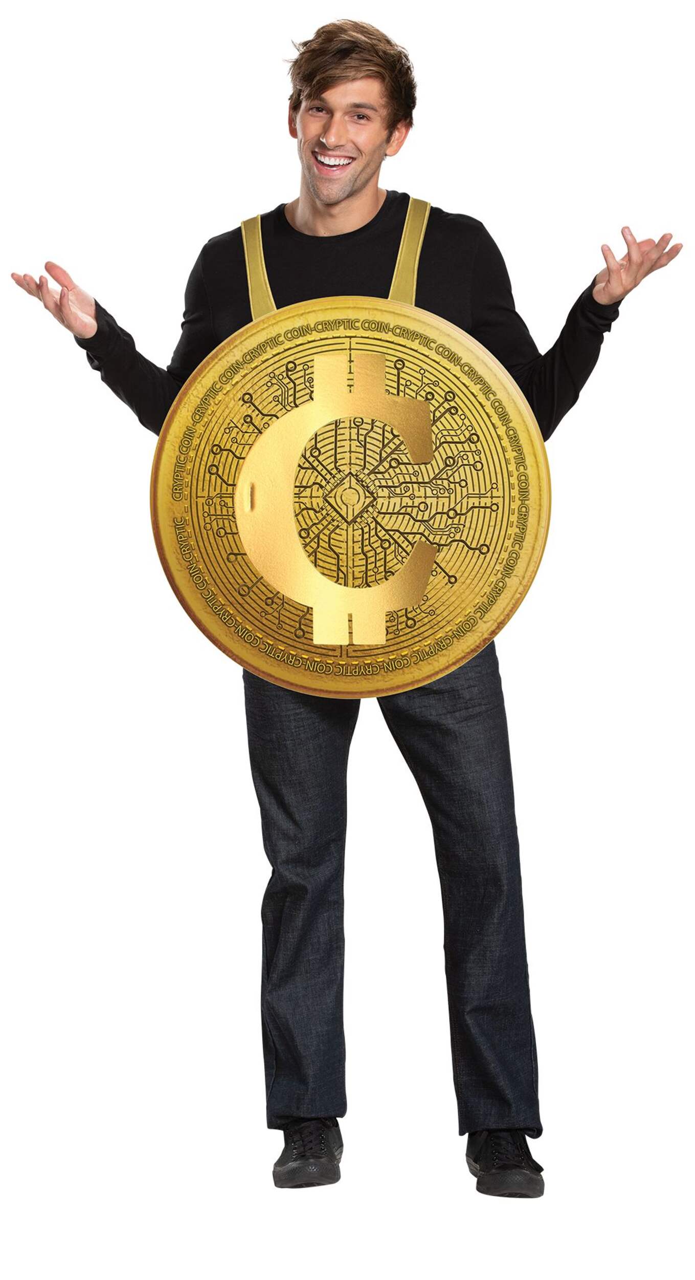 Cryptomonnaie, costume d'Halloween, adulte, taille unique Front_Flat