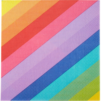 Square Paper Disposable Lunch Napkins, Rainbow, 6.5-in, 16-pk, 2-ply, for Summer Party/Pride Front_Flat