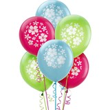 Ballons en latex ronds, rouge/bleu/vert, fleur d'hibiscus, 12 po, paq. 15, pour fête estivale Front_Flat