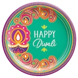 Diwali Happy Diwali Rangoli Dream Plates, 7-in, 8-pk Overhead_Flat