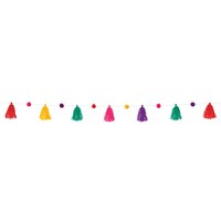 Hanging Pom Pom Garland Banner Decoration, Multi-Coloured, 10-ft, for Diwali