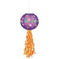 LED Light Up Paper Lantern Hanging Decorations, Purple/Orange, Elephants, 9.5-in, 2-pk, for Diwali Front_Flat