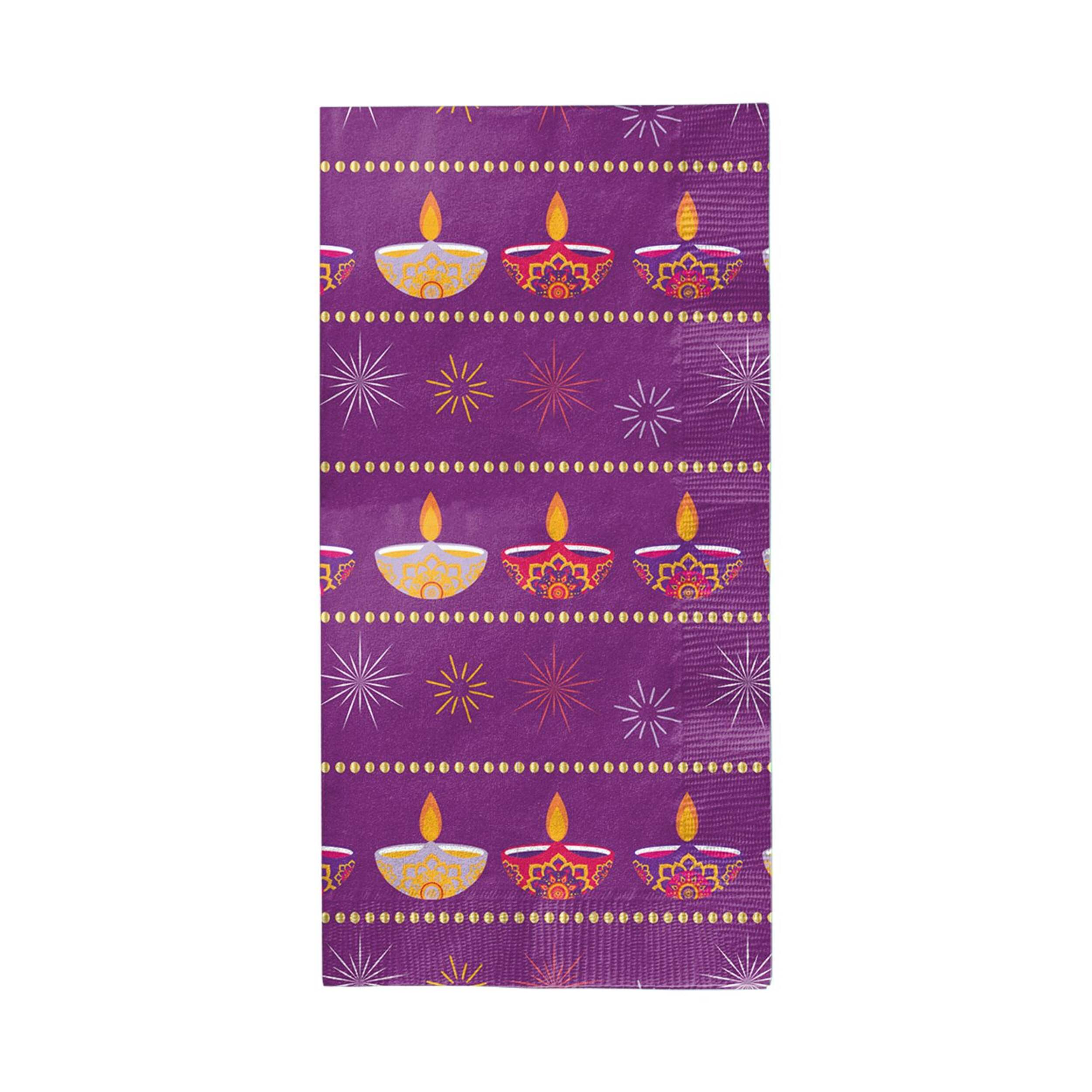Sophistiplate Rectangle Paper Disposable Guest Towel Napkins, Purple, 8