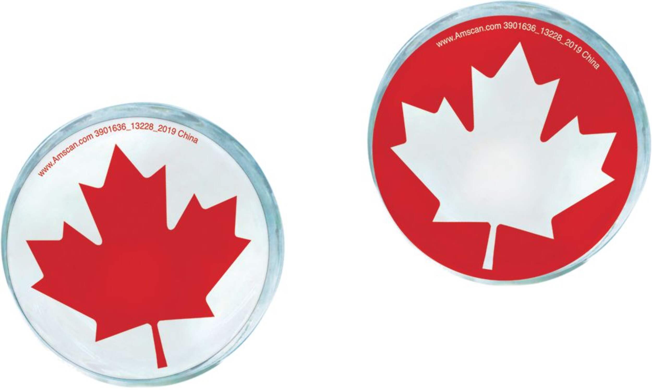 Rubber Bounce Ball Toy Favours, Red/White, Maple Leaf, 6-pk, for Canada Day Composite_or_Mixed