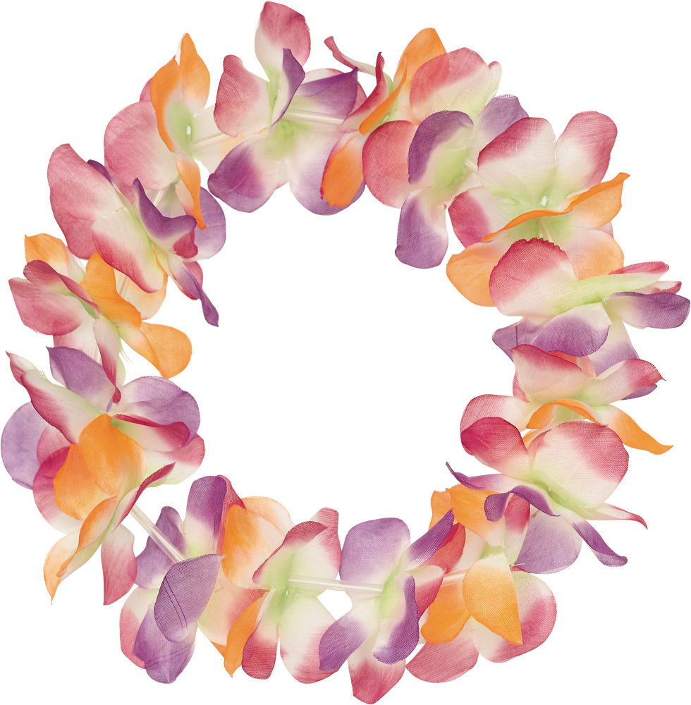 Warm Serendipity Head & Wrist Flower Lei Set, 3pc Party City