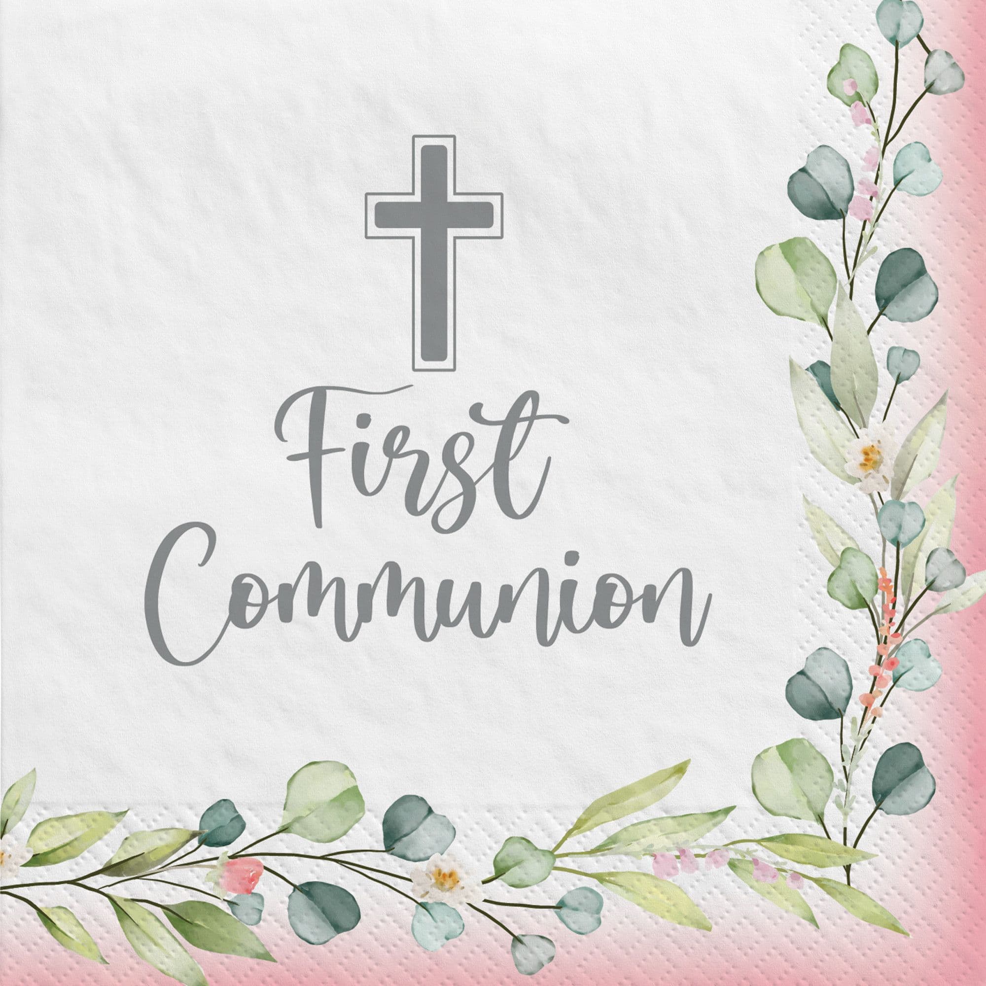 Cross First Communion Personalized Luncheon Napkins | First Communion Napkin Favors | DMER-33 | 2024 Set of 100