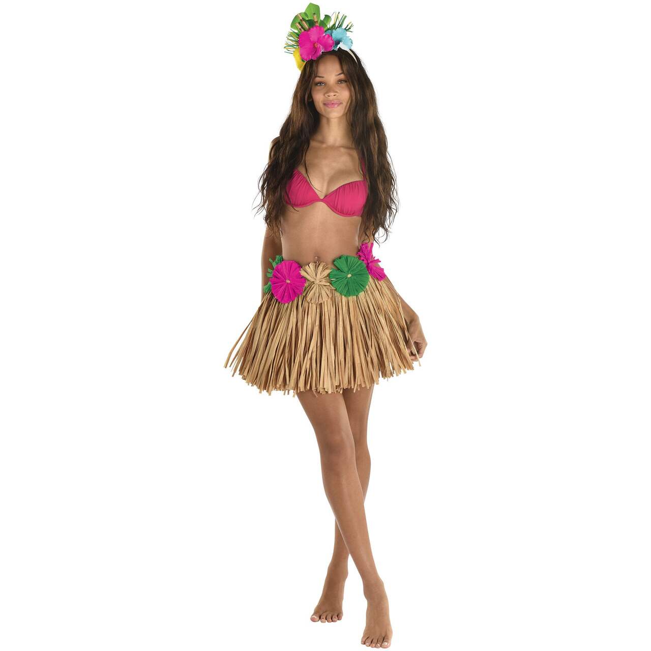 Hawaiian Hula Skirt Tropical Hawaiian Grass Dress Summer - Temu Canada