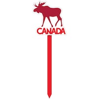 Moose  Outdoor Yard Stake Sign Decoration, Red, 34-in, for Canada Day Front_Flat