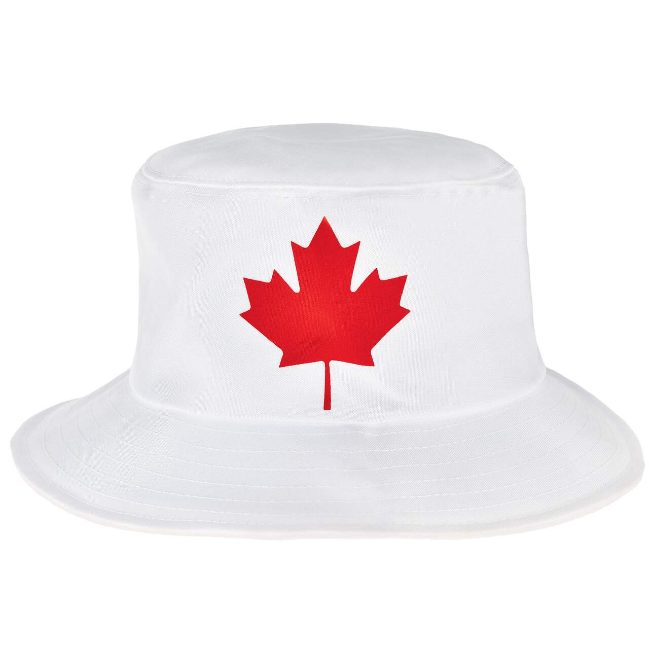 Canada Day Maple Leaf Bucket Hat, White