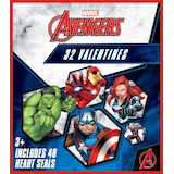 Disney Marvel Avengers Iron Man/Hulk/Captain America Exchange Cards, Blue/Red, 32-pk, for Valentine's Day Front_Flat