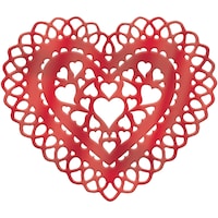 Napperon en vinyle en forme de coeur de la Saint-Valentin Front_Flat