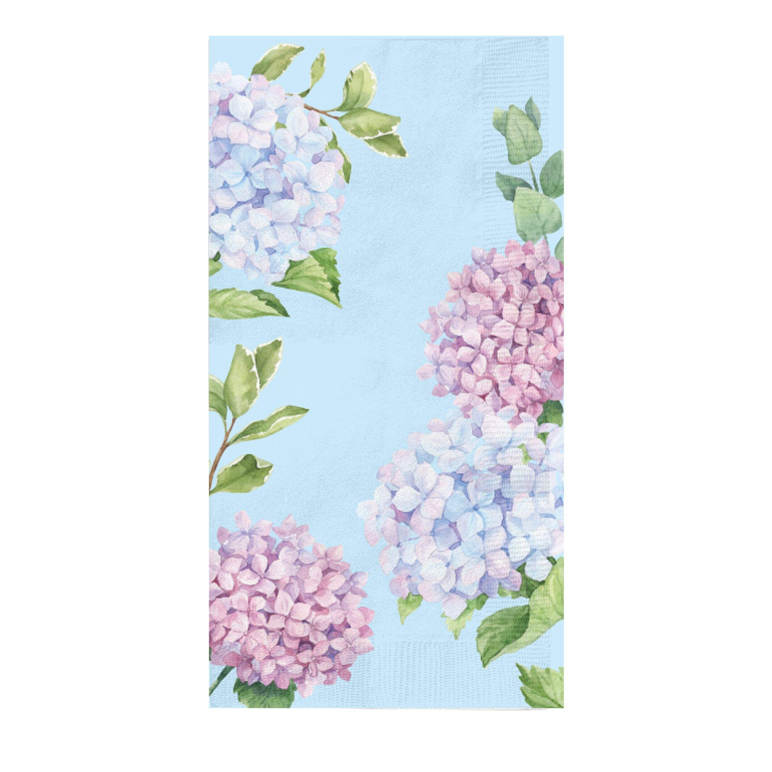 Serviettes d'invités à 3 épaisseurs avec hydrangée printanières, paq. 20 Front_Flat