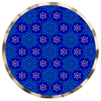 Sophistiplate Round Paper Disposable Dinner Plates, Blue/Gold, 10-in, 8-pk, for Passover/Hanukkah