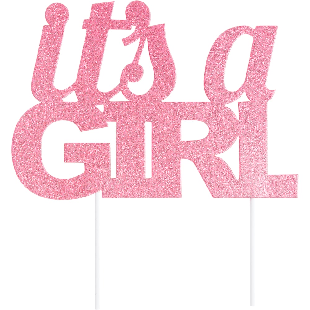 it-s-a-girl-cake-topper-glitter-pink-party-city