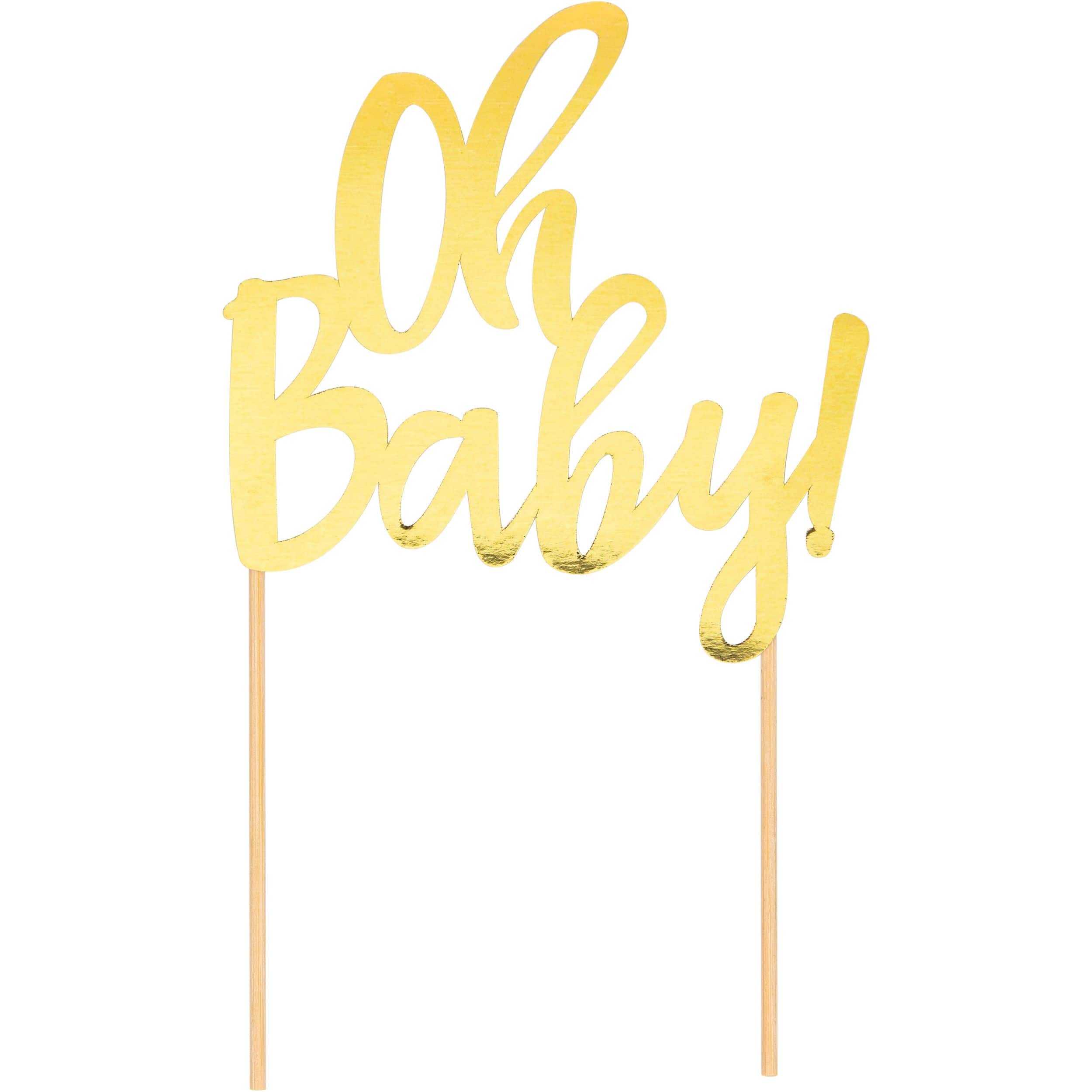 Oh Baby Foil Cake Topper, Gold