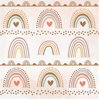 Rainbow Baby Square Paper Disposable Lunch Napkins, Beige, 6.5-in, 16-pk, 2-ply, for Baby Shower Front_Flat