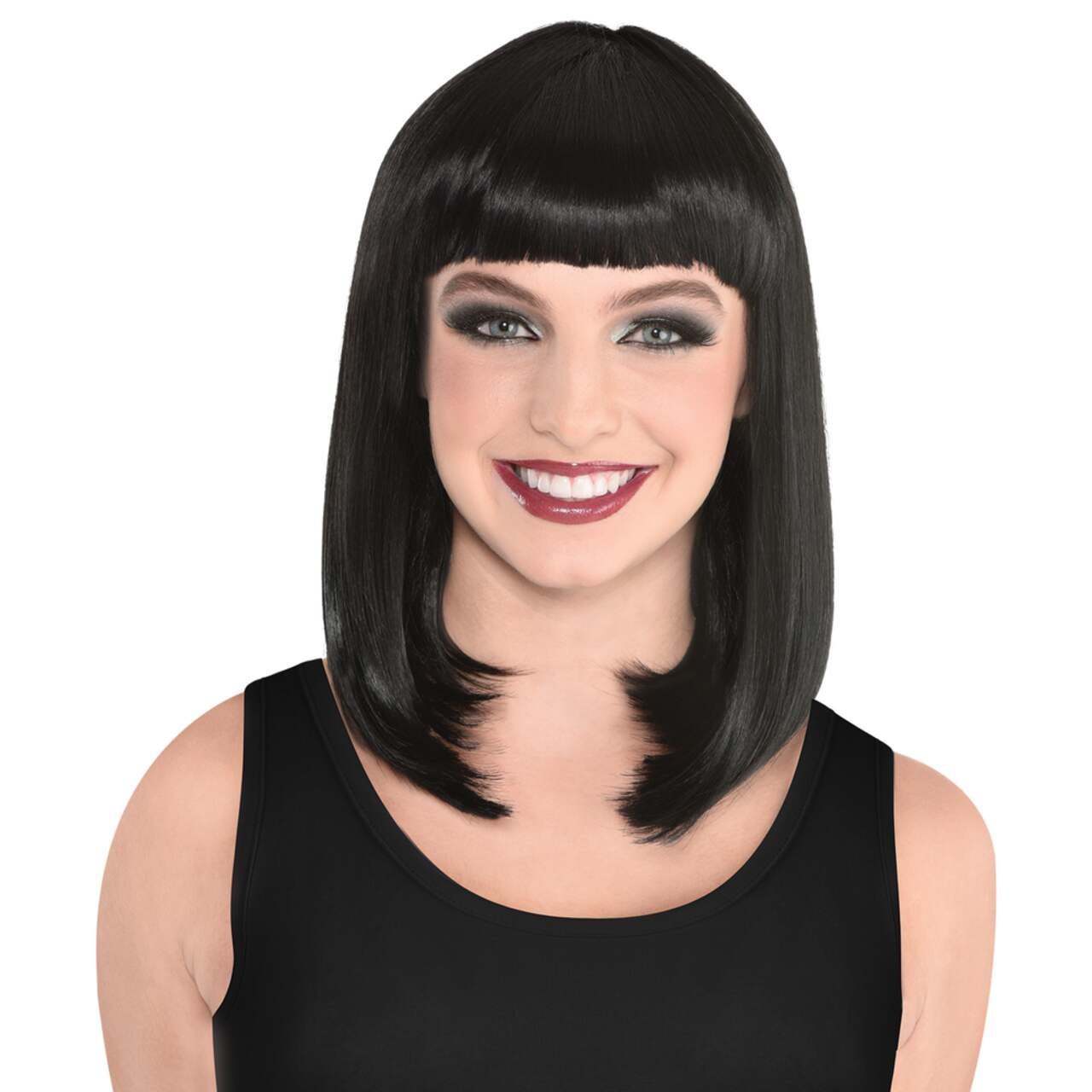 Bob Straight Hair Wig Black One Size Wearable Costume Accessory