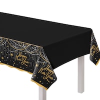 New Year's Eve Table Covers, Black/Gold/Silver, 8-in x 15.7-in CloseUp