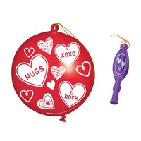 "Xoxo" Round Punch Balloons, Red/White, Heart, 12-in, 16-pk, for Valentine's Day/Anniversary