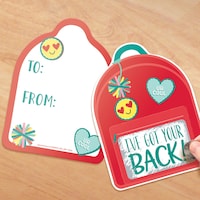 Cartes d'échange à gratter de la Saint-Valentin, sac à dos, paq. 16 Overhead_Flat