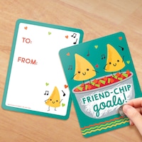 Cartes d'échange à gratter de la Saint-Valentin, aliments, paq. 16 Overhead_Flat