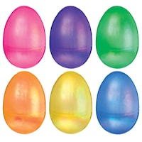 Emballage multiple oeufs de Pâques en plastique à remplir nacrés, paq. 6
