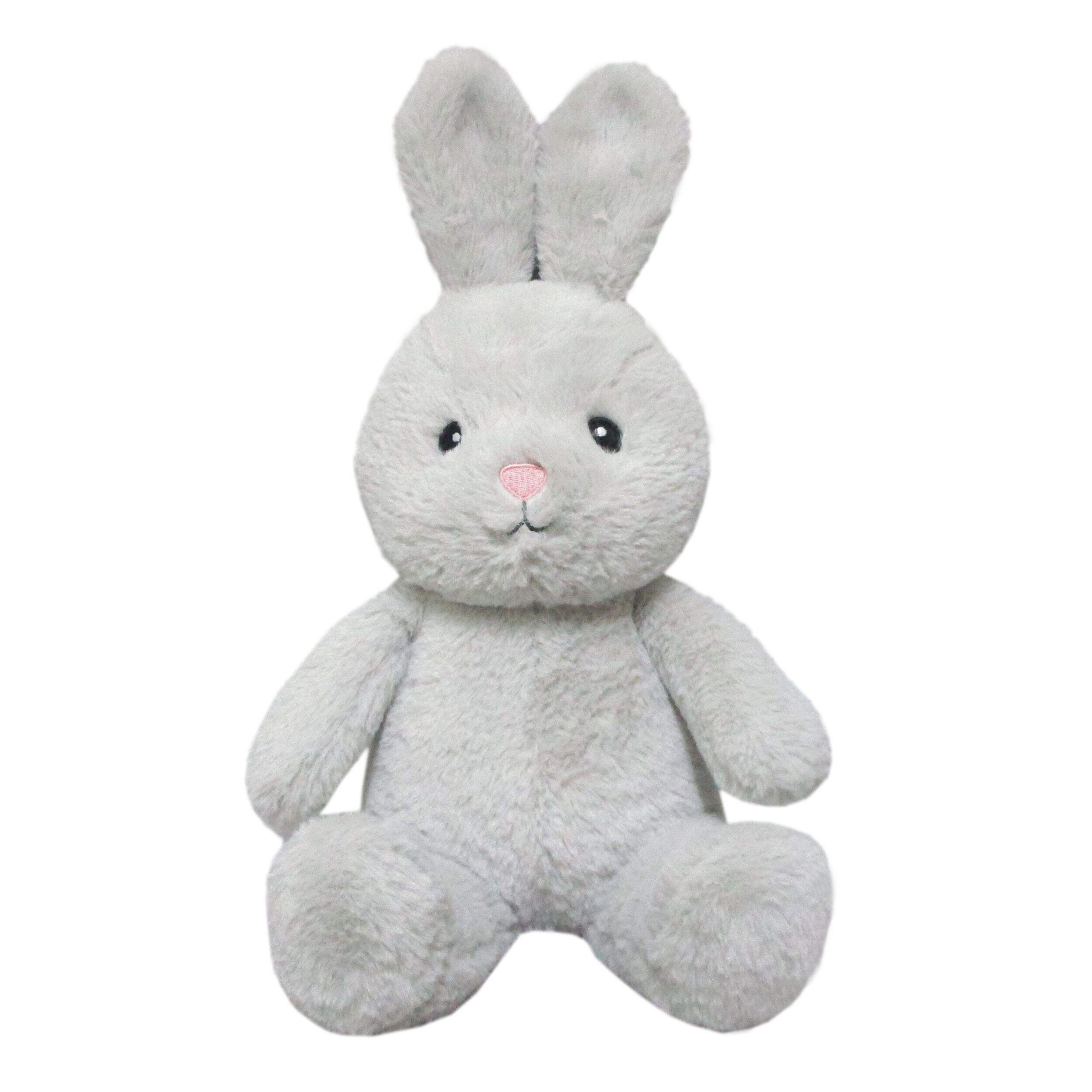 Plush Bunny Rabbit Toy, Grey, for Easter Front_Flat