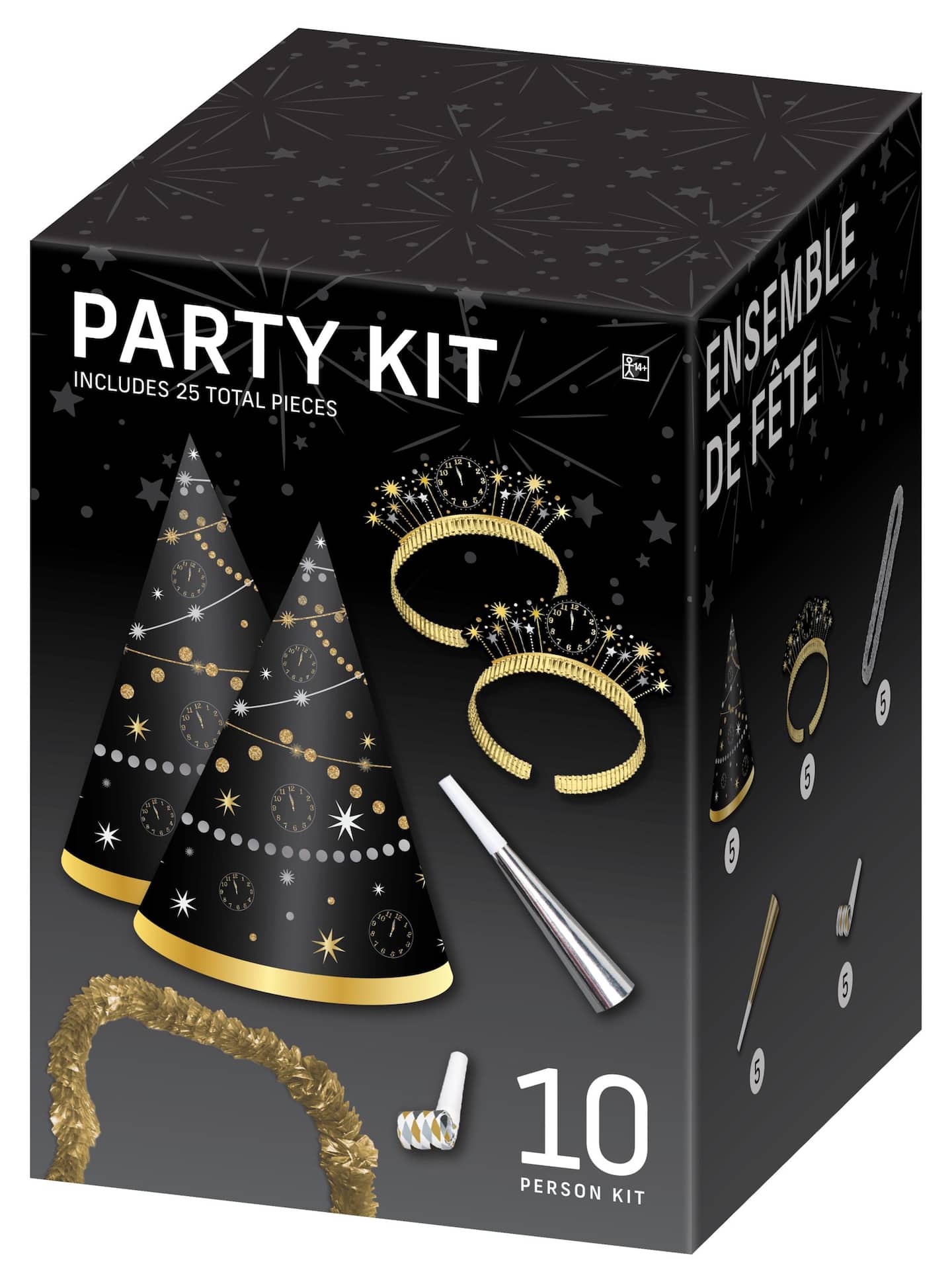 New Year's Party Kit for 10, 25-pc