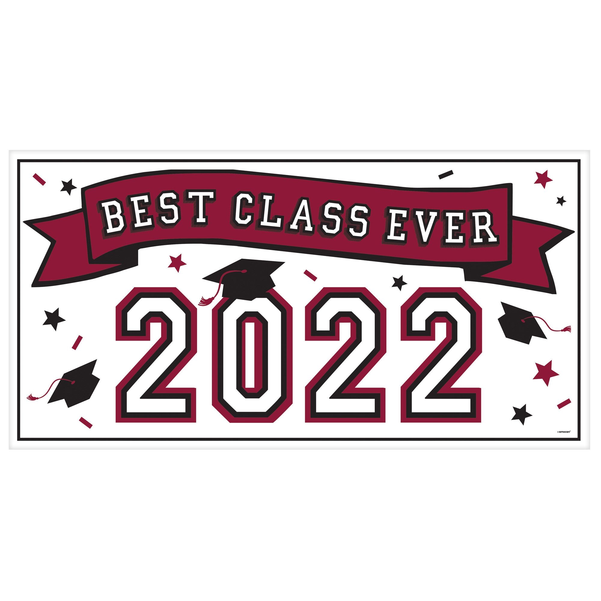 Large Grad Horizontal Banner, Maroon | Party City