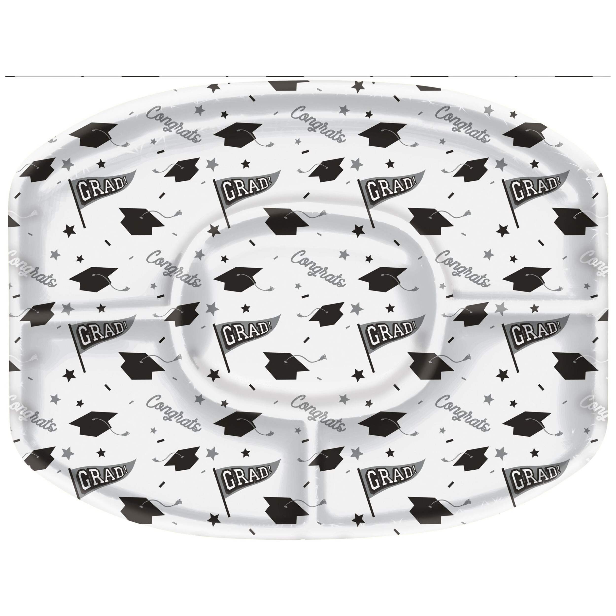 Assiette Remise des diplômes, blanc Overhead_Flat