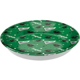 "Congrats Grad" Round Plastic Reusable Serving Bowl, Green, 14-in, for Graduation Front_Elevated