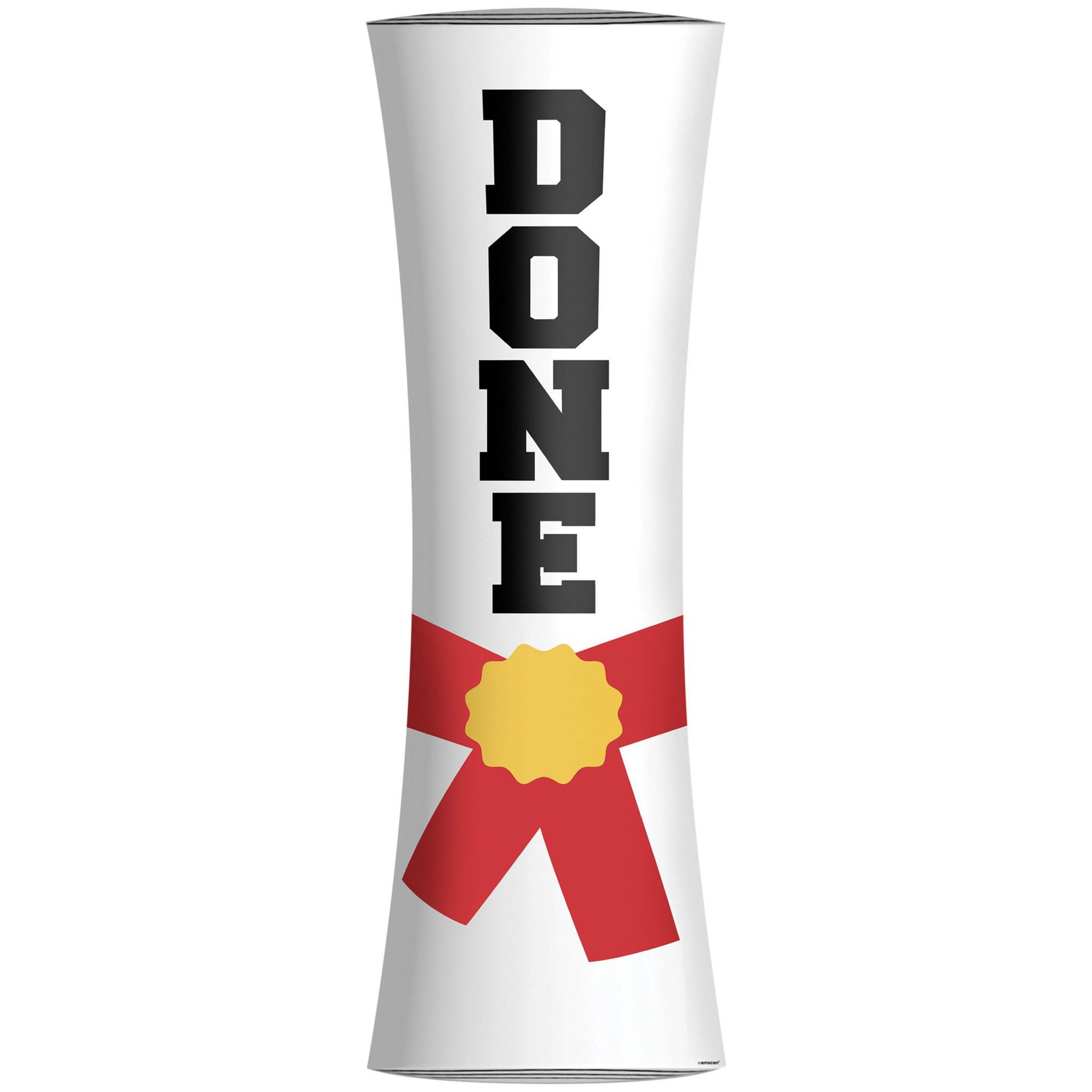 "Done" Diploma Photo Booth Sign Prop, White/Red, 35-in, for Graduation Front_Flat