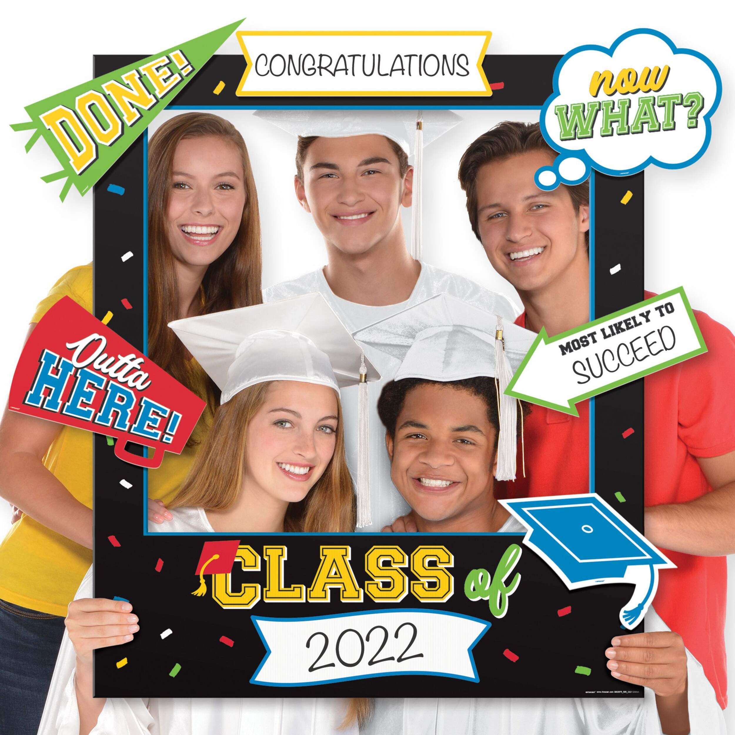 Customizable Giant Photo Frame for Graduation Party, Multicolour, 19-pc Front_Flat