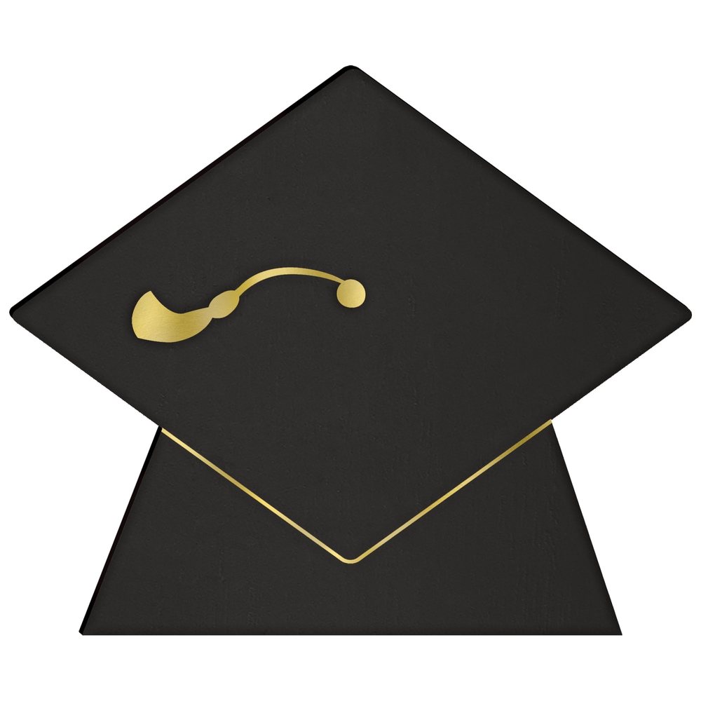 Graduation Cap Shaped Chalkboard Stands, Graduation Party, Black, 4pc