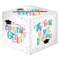 Follow Your Dreams "Congrats Grad" Square Cardholder Box, White/Multi-Coloured, for Graduation