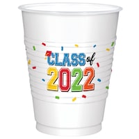 Class of 2022 Printed Plastic Cups, Multicolour Front_Elevated