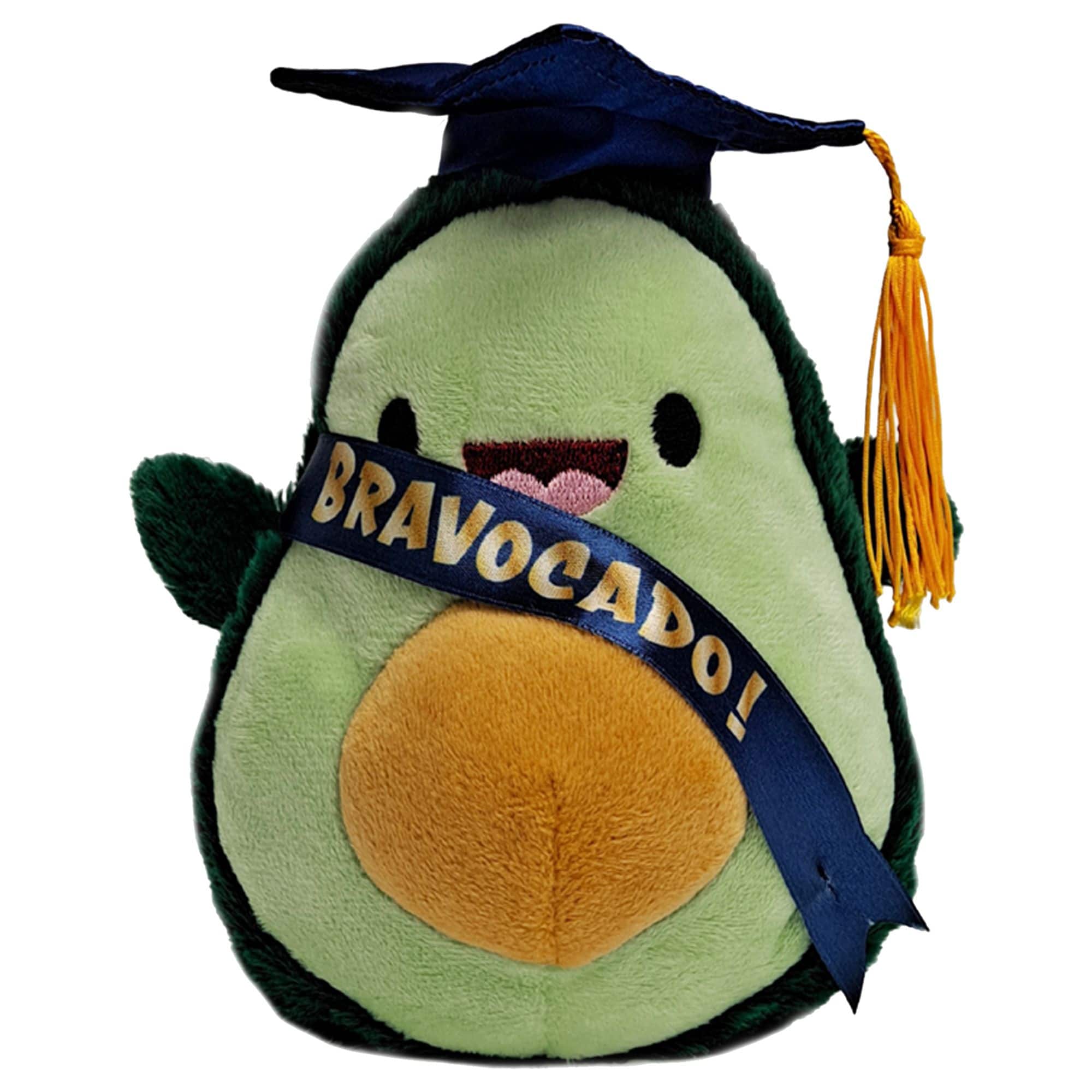 Bravocado Plush Toy with Graduation Cap, Green, Age 1+