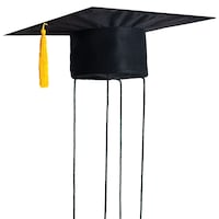 Grad Cap Outdoor Yard Stake Sign Decoration, Black, 24-in, for Graduation Front_Flat