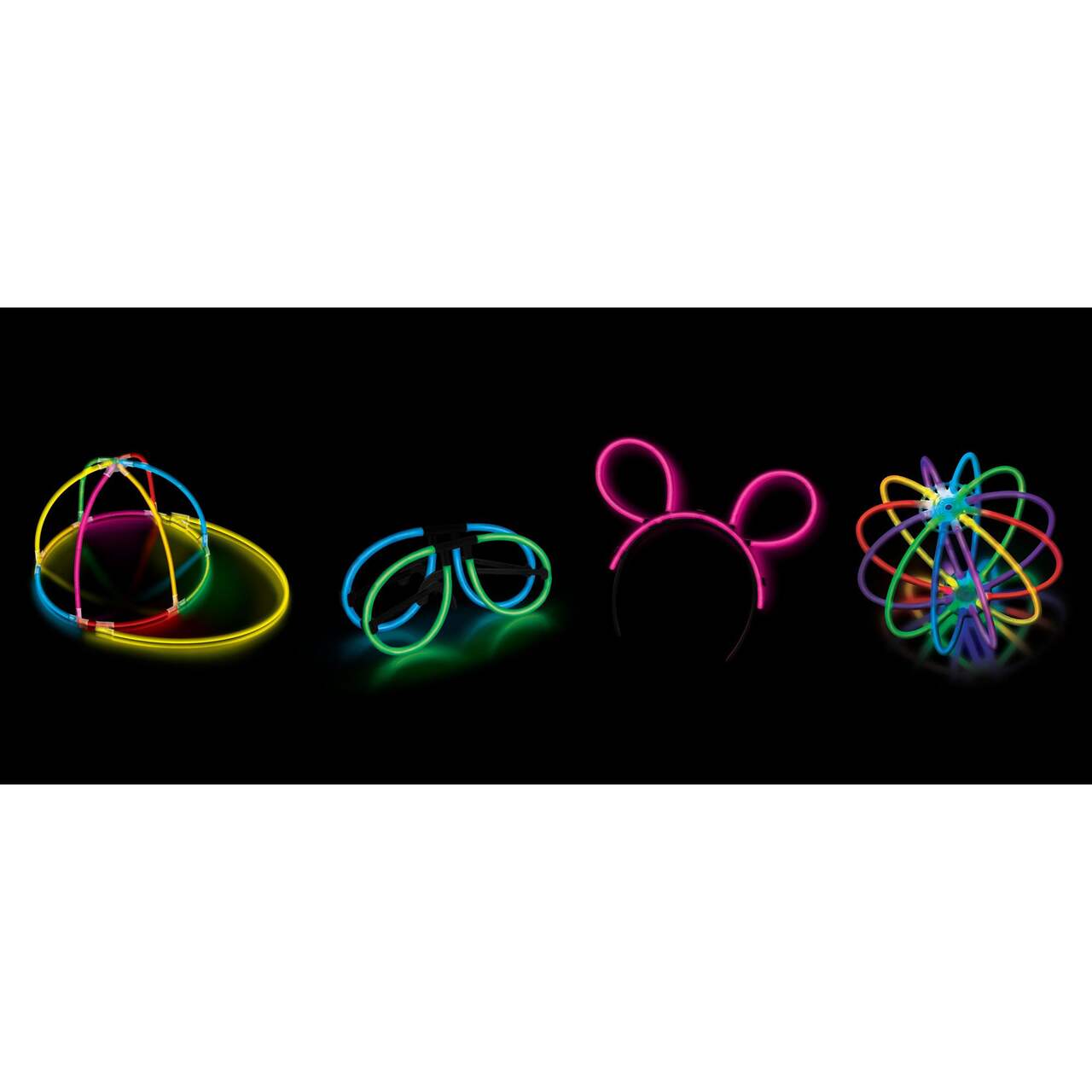 Summer Glowstick Accessory Set, Includes Hat, Glasses, Bunny Ears