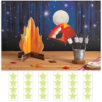 Scene Setter Background Decoration, Red/Yellow, 65-in, 12-pk, for Summer Party