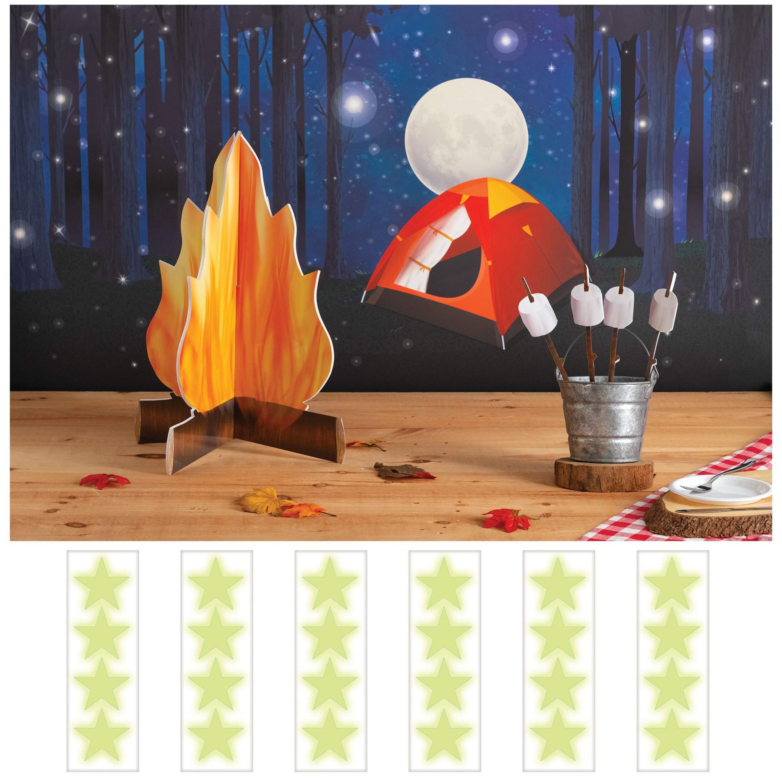 Scene Setter Background Decoration, Red/Yellow, 65-in, 12-pk, for Summer Party Composite_or_Mixed
